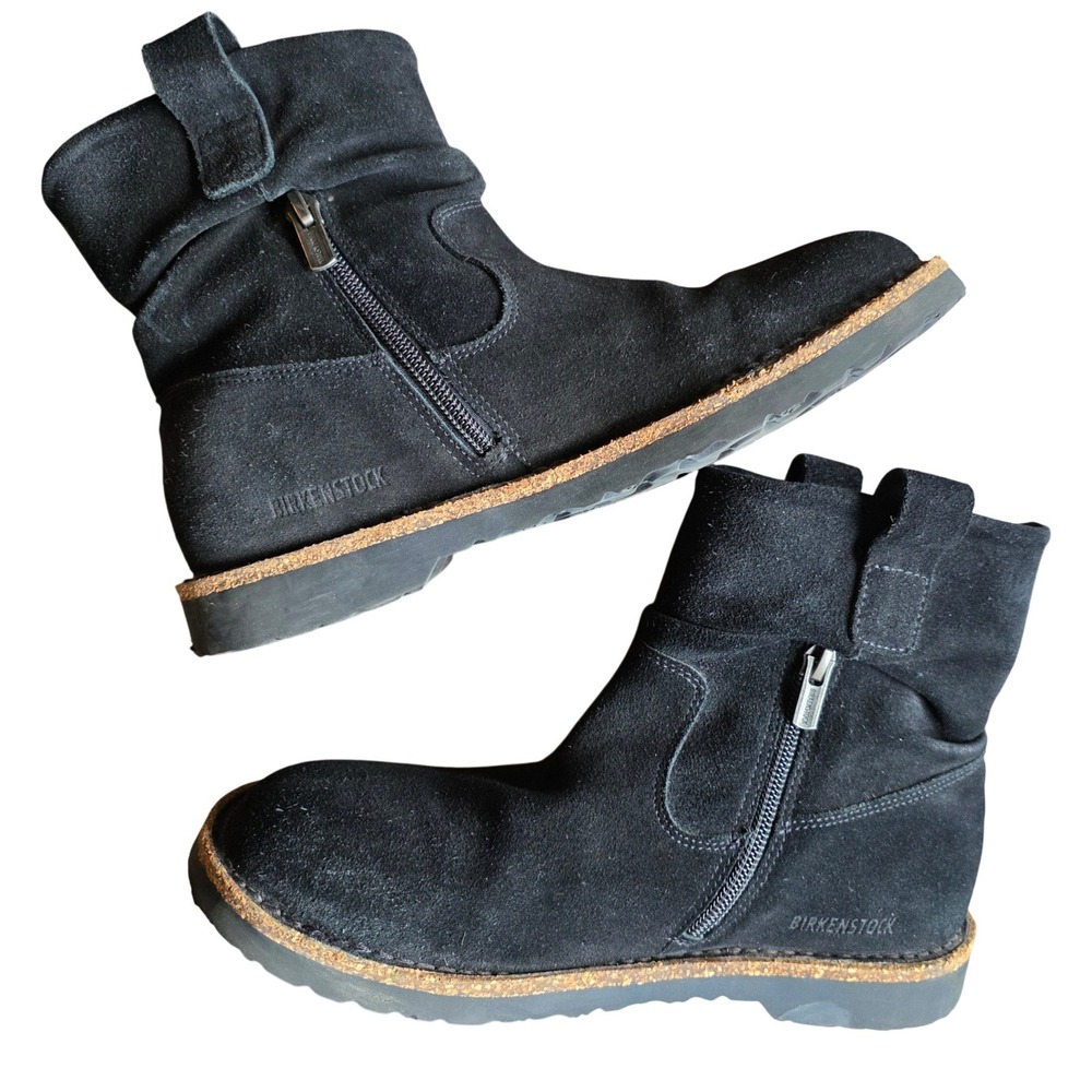 Birkenstock Luton Suede Leather Booties Black Hydrophobic Zip EU 37 6–6.5